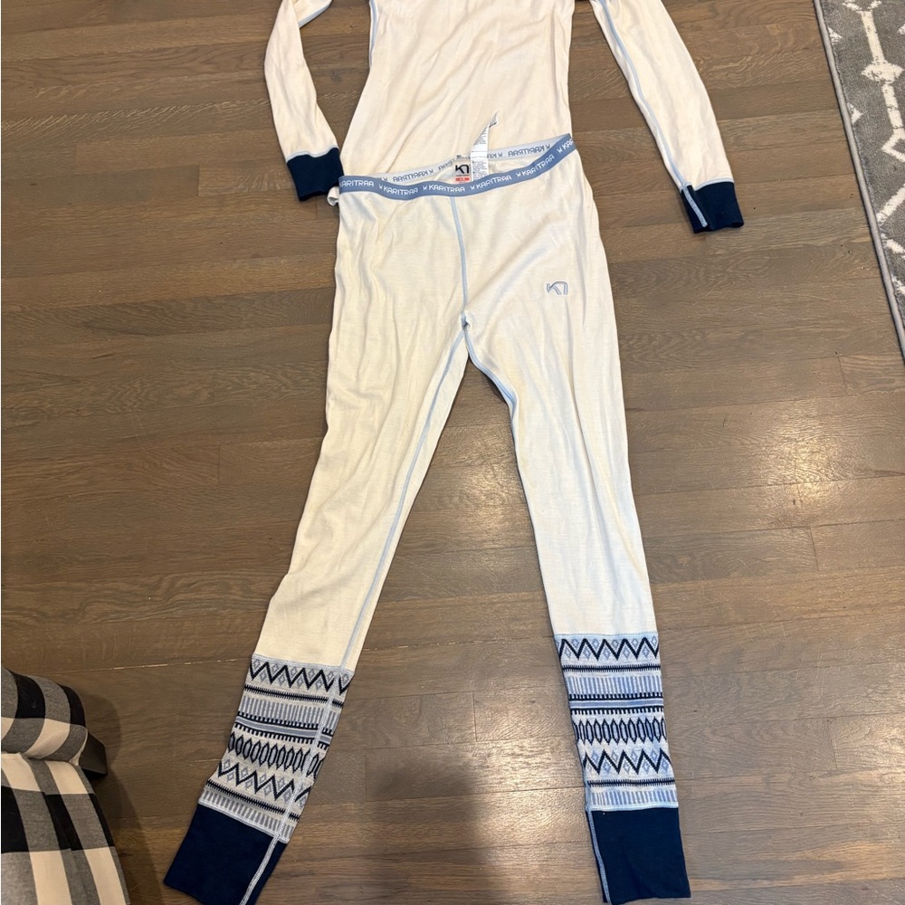 Kids White and Blue thermal underlayers